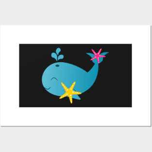 Happy baby whale Posters and Art